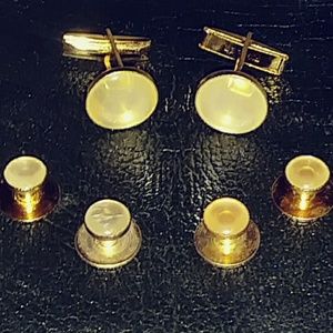 PIONEER ~ Mother of Pearl * Cufflink and Stud Set